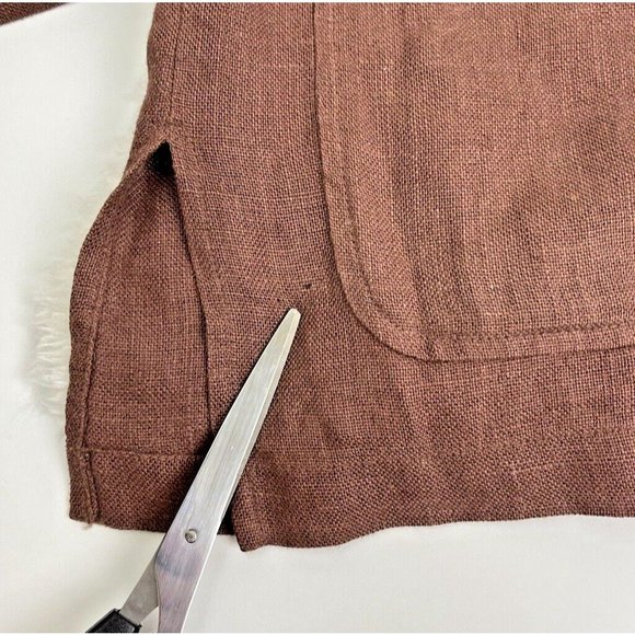 Womens Eddie Bauer 100% Linen Shacket Size Medium Brown Spring Jacket Breathable - Picture 9 of 9